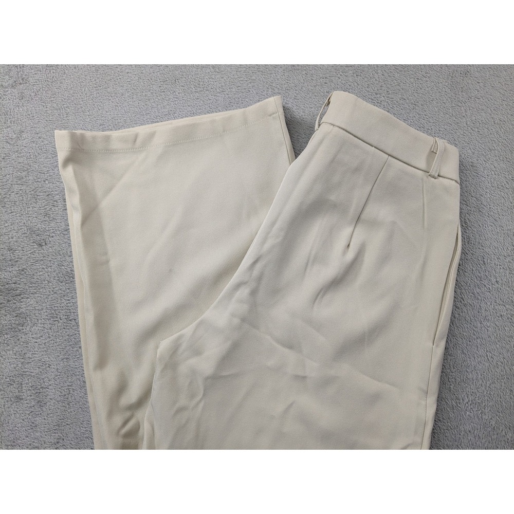 Unbranded Beige Wide Leg Pleated Trousers High Waist Dress Pants TT904-3 Size M